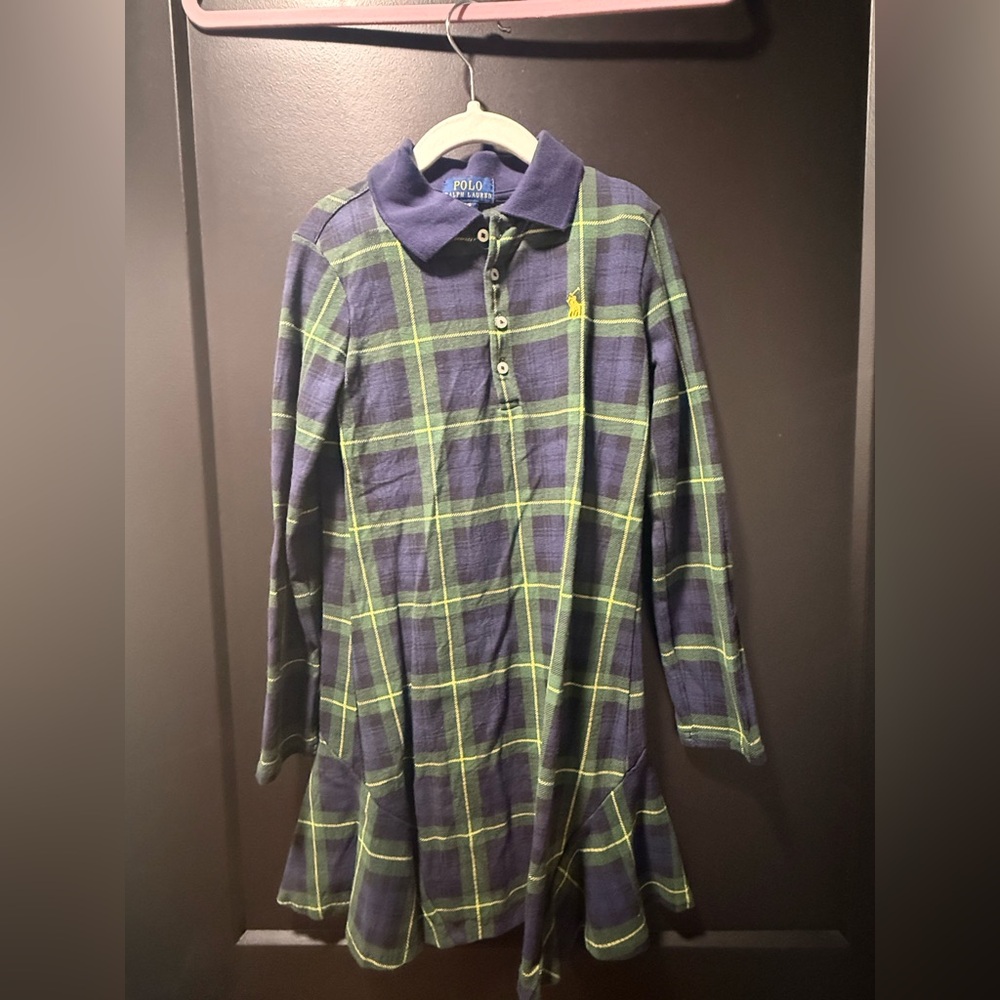 Polo by Ralph Lauren Navy and Green Plaid Shirt